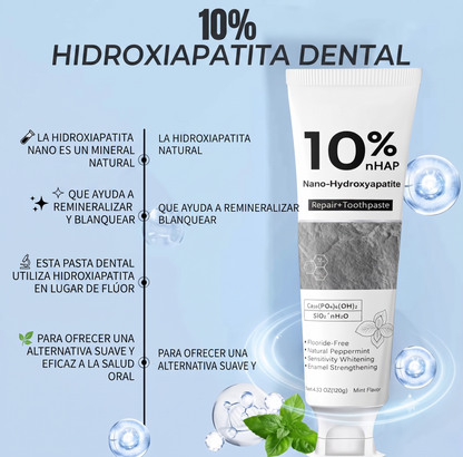10% Hidroxiapatita Dental, remineraliza y blanquea